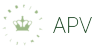 APV logo med grøn krone og tekst